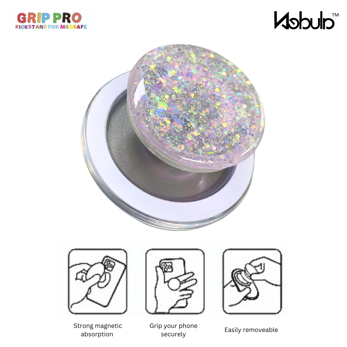 Nebula GripPro Magnetic Phone Grip Confetti Purple