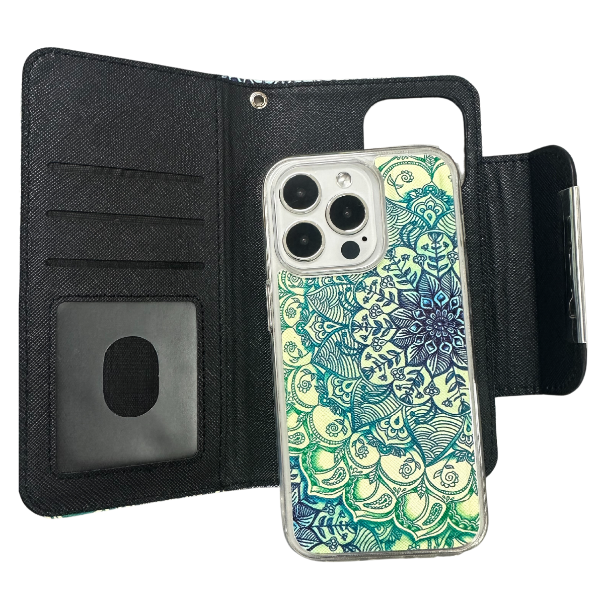 Magnetic Wallet Case Mandala - iPhone