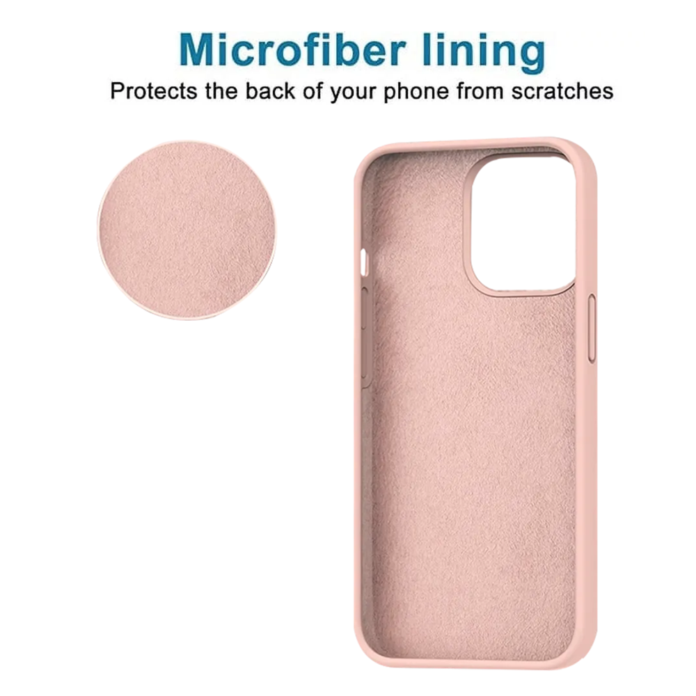 iPhone 15 Pro/14Pro Silicone Rubber Case Sand Pink