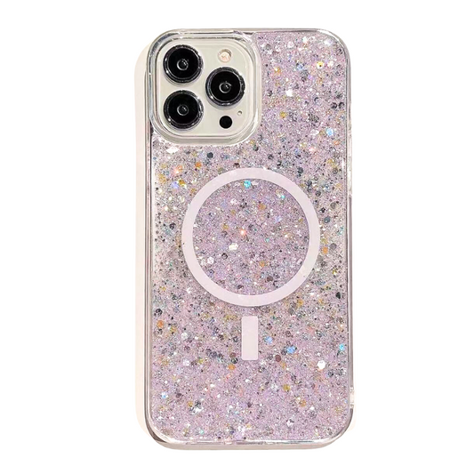 Nebula Magic Glitter Magsafe Purple Silver - iPhone